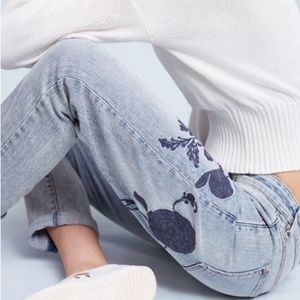 Embroidered Mid-Rise Jeans from Anthropologie